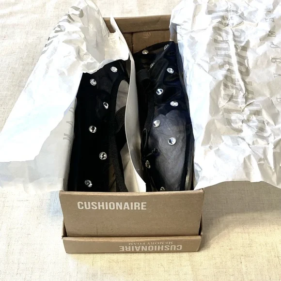 Cushionaire Elegant Mesh Rhinestone Ballet Flats - Picture 9 of 11
